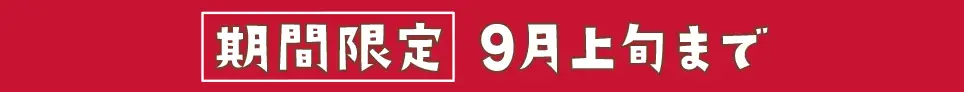 期間限定 9月上旬まで